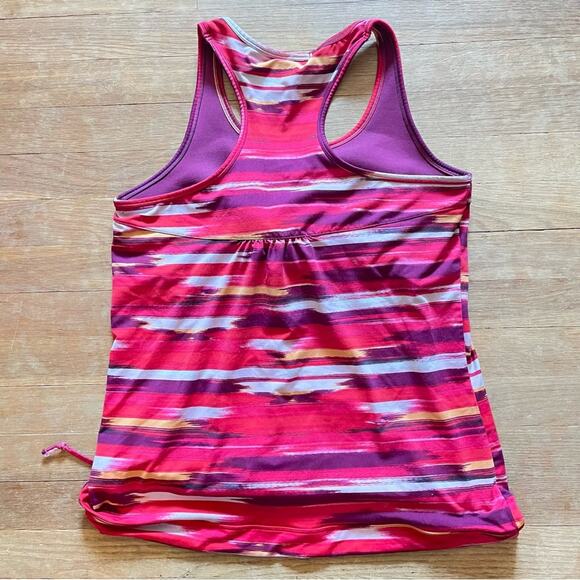 Athleta racerback purple pink white red yellow tank shirt top size large L b22 - Picture 4 of 4